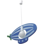 Suspensão JARDIM 1xE27 C.47xL.10xAlt.Reg.cm azul/branco