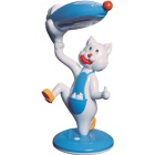 Candeeiro de mesa GATO 1xPL-2U C.19,5xL.29xAlt.42cm azul/branco