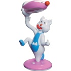 Candeeiro de mesa GATO 1xPL-2U C.19,5xL.29xAlt.42cm rosa/branco