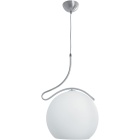 Suspensão GLOBAL grande 1xE27 Alt.Reg.xD.35cm níquel/branco