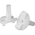 Isolador e stop para suporte E27 1-peça para cabos redondos, em resina termoplástica de cor branca