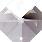 Pedra oitavada de cristal D.1,4cm 2 furos transparente (caixa)