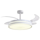 Ventoinha de tecto TROYA branca, 4 palas retráteis, 72W LED 3000|4000|6000K, Alt.35xD.108/50cm