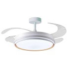 Ventoinha de tecto KIOTO dourada, 4 palas retráteis, 72W LED 3000|4000|6000K, Alt.30/35xD.108/50cm