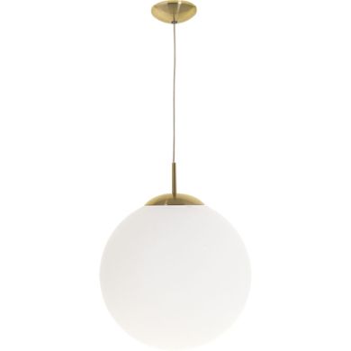 Suspensão GLOBAL 1xE27 Alt.Reg.xD.30cm dourado/branco