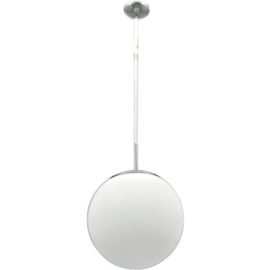Suspensão GLOBAL 1xE27 Alt.Reg.xD.35cm níquel/branco