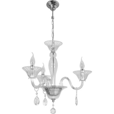 Candeeiro de tecto ROSALINA 3xE14 Alt.Reg.xD.49cm transparente