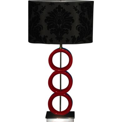 Candeeiro de mesa ANA 1xE27 C.42xL.20xAlt.79cm Vermelho/Preto