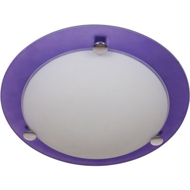 Plafond TIERRA redondo 1xE14 Alt.8xD.25cm beringela/branco