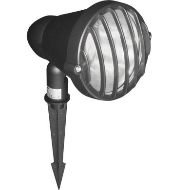 Foco com espigão JACINTO IP54 1xE27 L.23xAlt.23xD.17cm alumínio preto