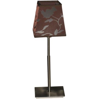 Candeeiro de mesa DINAMARCA 1xE14 C.14xL.14xAlt.39,5cm Níquel/Bordeaux