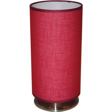 Table Lamp CAMELOT 1xE27 H.30xD.14cm Red/Satin Nickel