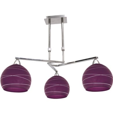 Ceiling Lamp BADAJOZ 3xE14 H.Reg.xD.51cm Aubergine/Chrome