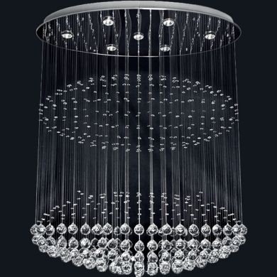 Ceiling Lamp INÊS 7xGU10 L.103xW.50xH.120cm Nickel-Plated Plate and Crystals Chrome