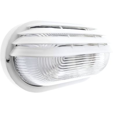 Aplique CAIMA grande IP44 1xE27 L.27xAn.11,5xAl.15cm Policarbonato (PC) + cristal Blanco