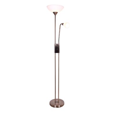 Floor Lamp MILANO with reading arm 1xE27 + 1xE14 H.178xD.30cm antique brass