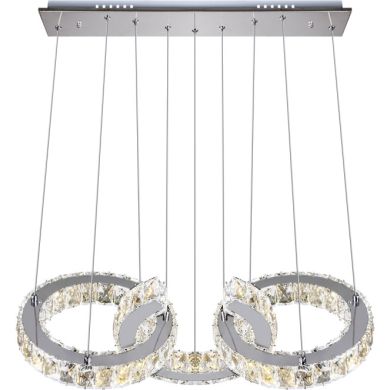 Suspensão ARGON 1x66W LED 5280lm 4000K C.63,5xL.30xAlt.Reg.cm transparente