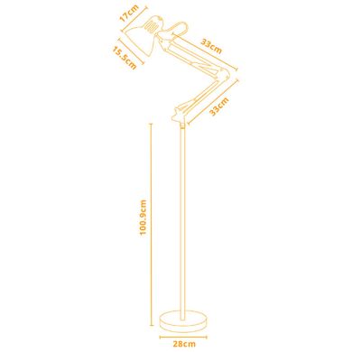 Floor Lamp ANTIGONA articulated 1xE27 L.28xW.60xH.Reg.cm Black