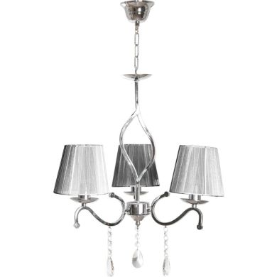 Lámpara de Techo TENERIFE 3xE14 Al.Reg.xD.50cm Gris/Cromo