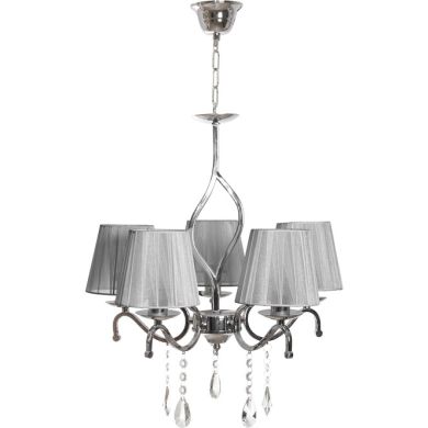 Ceiling Lamp TENERIFE 5xE14 H.Reg.xD.65cm Grey/Chrome