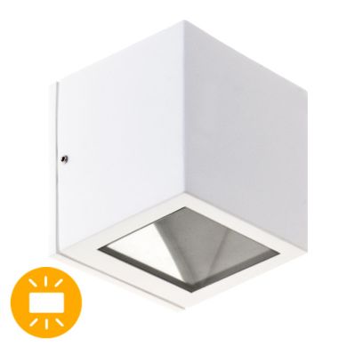 Aplique CAVALUM IP54 1xG9 C.9xL.9xAlt.9,5cm alumínio+vidro branco