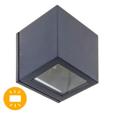Aplique CAVALUM IP54 1xG9 C.9xL.9xAlt.9,5cm alumínio+vidro antracite
