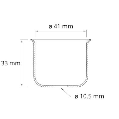1/2 copo para suporte de lâmpada E27 de latão Alt.3xD.4,3cm (em bruto) (Peça estampada) (BC11)