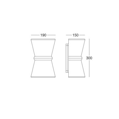 Aplique SIRIUS IP44 2xE27 C.19xL.15xAlt.30cm Verde