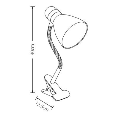 Flexo serie SICION 1xE27 con clip en blanco A.40xD.10,5cm