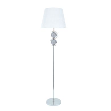 Lámpara de pie HONDURAS 1xE14 Al.157,6xD.38cm Blanco/Cromo
