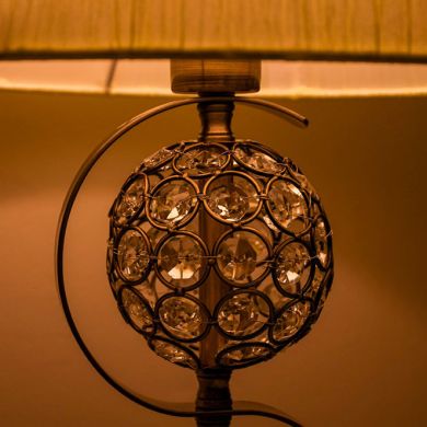 Table Lamp HONDURAS 1xE14 H.50xD.25cm Beije/Antique Brass