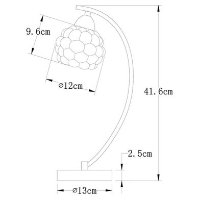 Table Lamp TULIPA GLASS 1xE14 H.41,6cm Chrome