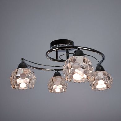 Plafond TULIPA GLASS 4xE14 Alt.23,1xD.50cm Cromado