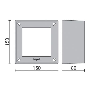 Plafond QUADRA square IP65 1xR7S 78mm L.15xW.8xH.15cm White