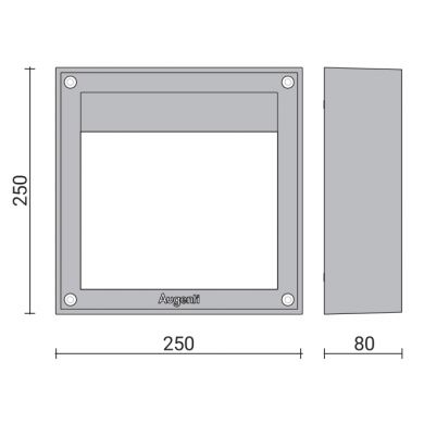 Aplique QUADRA MAX IP65 1xR7s 118mm L.25xAn.25xAl.8cm Aluminio+cristal Antracita