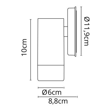 Aplique TUELA 1xGU10 max7W IP44 Blanco