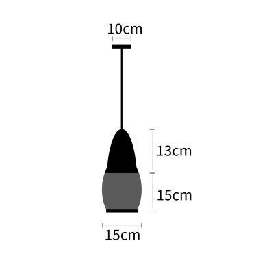 Suspensão CAPITOLINA 1xE27 Alt.Reg.xD.14cm preto/ambar