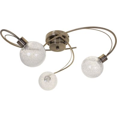 Plafond VITA 3xG9 H.23xD.53cm antique brass with transparent glass balls