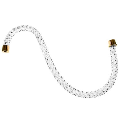 Glass twisted tubular arm 14in transparent with golden tips