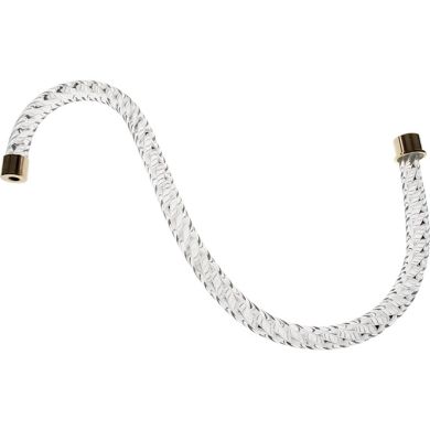 Glass twisted tubular arm 16in transparent with golden tips