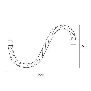 Braço torcido tubular de vidro 6in transparente com pontas douradas