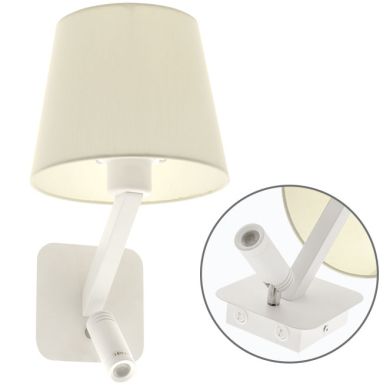 Wall Lamp ABBY 1xE27+1x3W LED L.20xW.23xH.38cm White