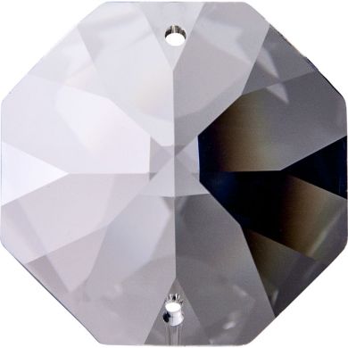 Piedra octógono de cristal D.1,2cm 2 taladros transparente (caja)