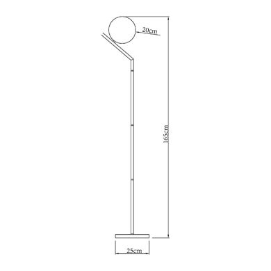 Floor Lamp AIMEE 1xE27 H.165xD.30cm chrome