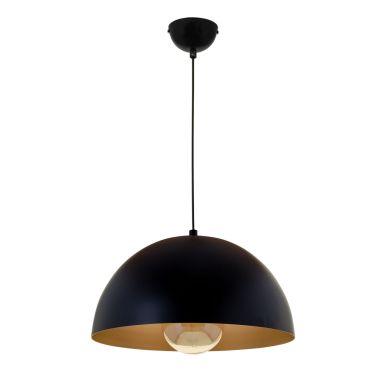 Suspensão GASPAR 1xE27 Alt.Reg.xD.30cm preto/dourado