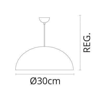 Suspensão GASPAR 1xE27 Alt.Reg.xD.30cm preto/dourado