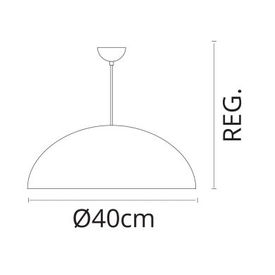 Colgante GASPAR 1xE27 Al.Reg.xD.40cm Negro/Oro