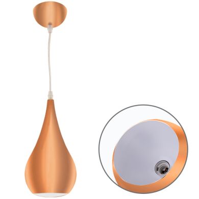Suspensão GAIO 1xE27 Alt.Reg.xD.16cm cobre