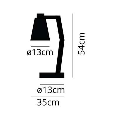 Sobremesa DARCI 1xE27 Al.Reg.xD.35cm Blanco/Madera Natural