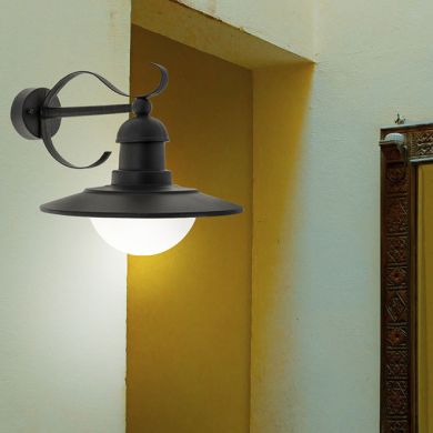 Aplique TORVA IP44 1xE27 C.30xL.37xAlt.30cm antracite
